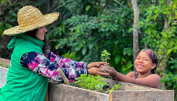 Iniciativa de huerta escolar en Guainía